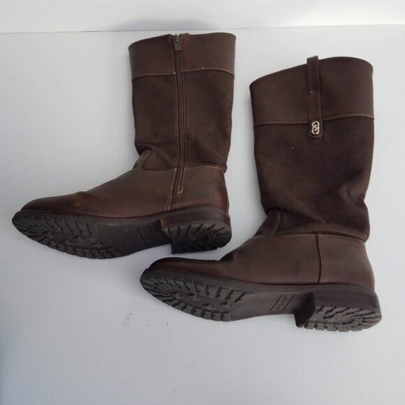 Cole Haan Brennan Riding Boots Womens 5 Brown Zip Calf 220032 - Picture 1 of 8